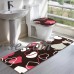 3Pcs Bathroom Set Toilet Lid Cover + Floor Pedestal Rug + Non-slip Pad Mat Carpet Home Decor Gift   